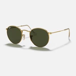 Ray Ban Round Metal (Green and Gold)